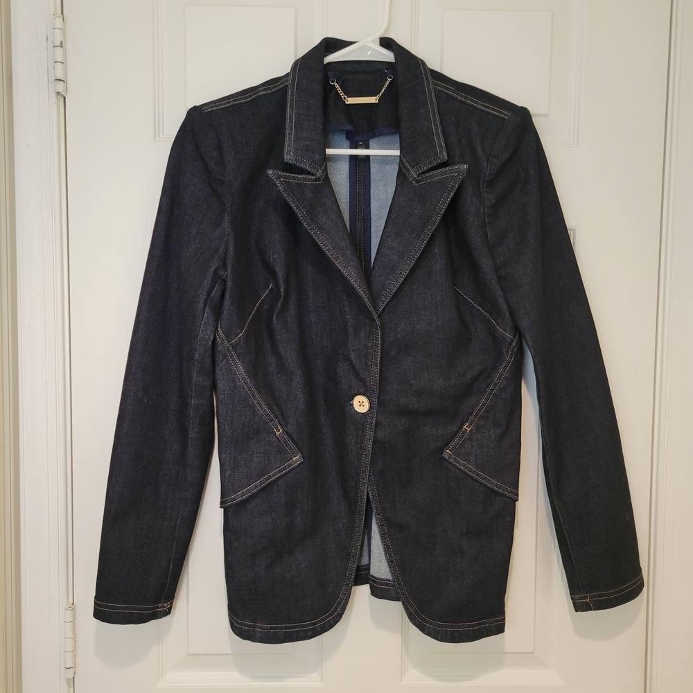 White House Black Market Dark Denim Blazer - Picture 1 of 12